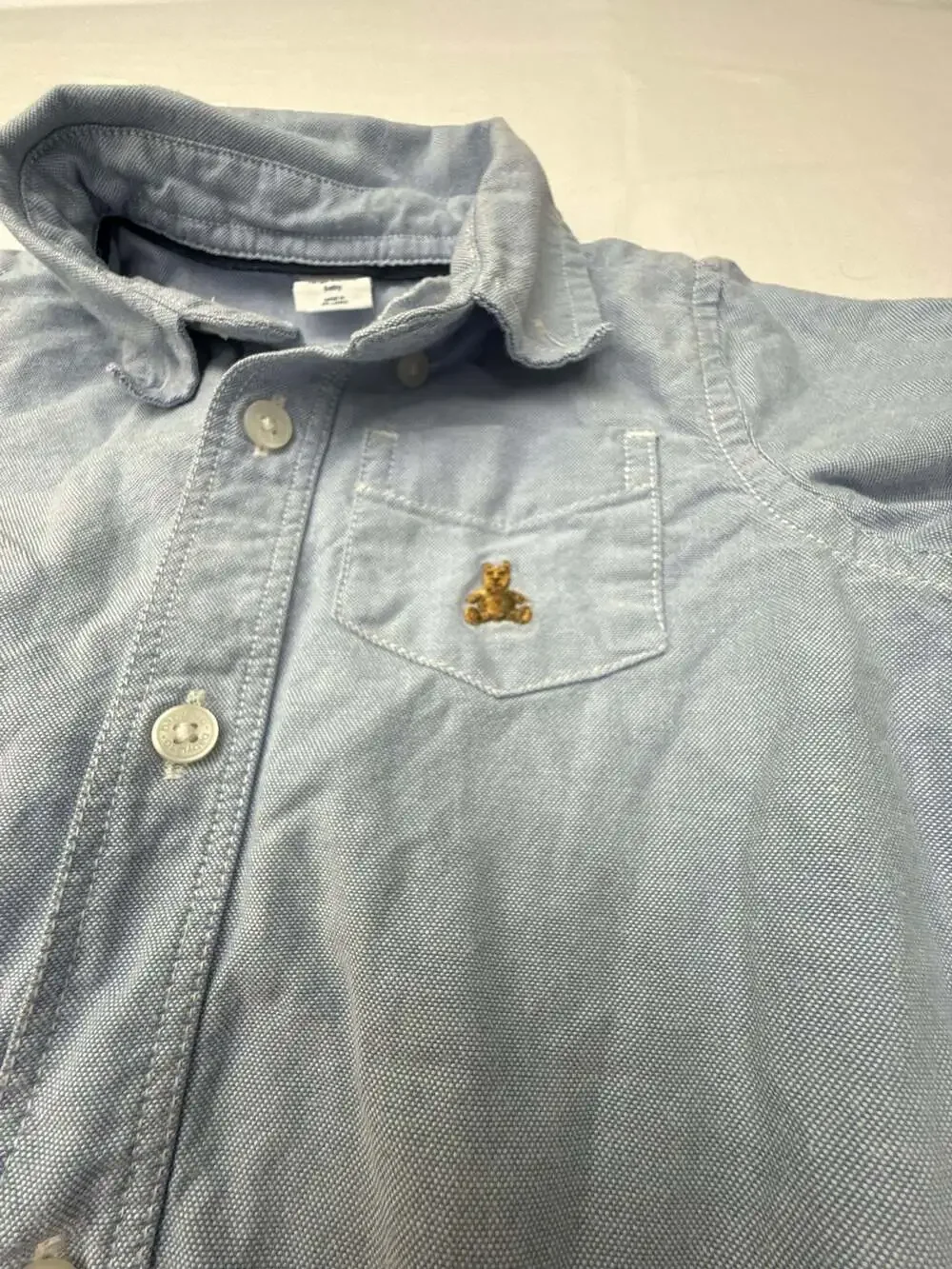 Baby Gap NWT Blue Oxford Button Up Bodysuit Collar Top Dress Shirt Size 3-6 m